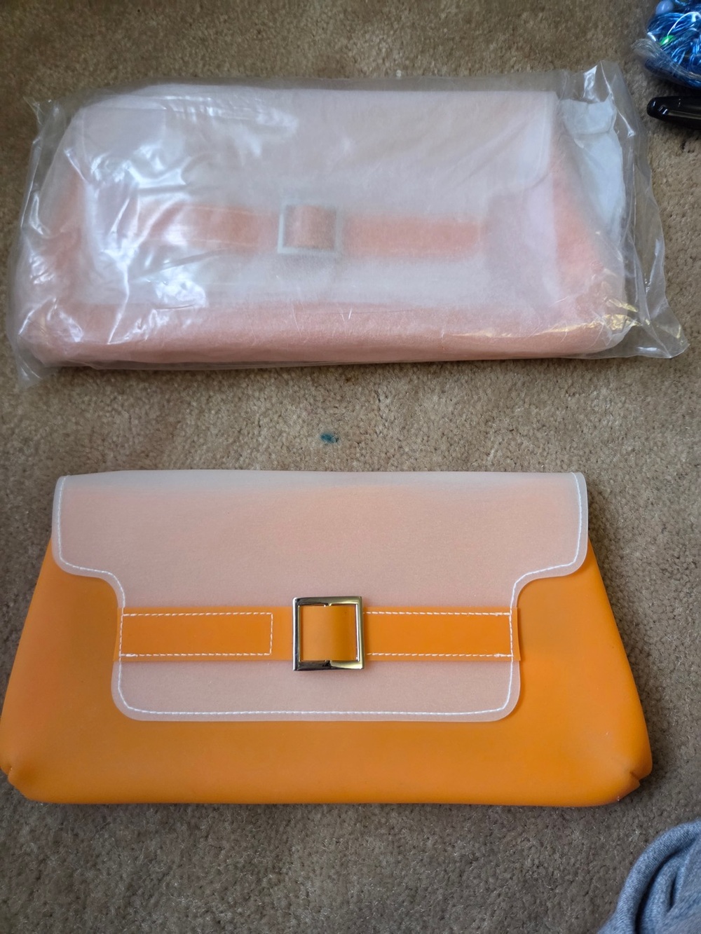 Plastic Makeup Bag with Buckle Accent (NO PACKAGING)